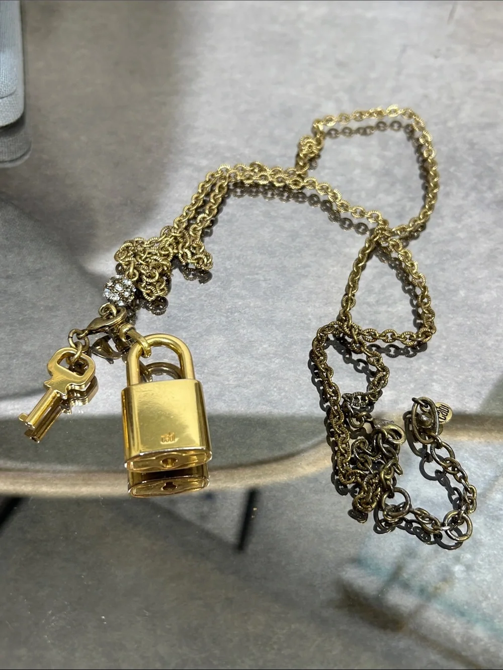 Gold Padlock Charm Layered Necklace - Women Jewelry